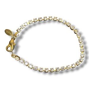 Vintage Gold Tone Rhinestone Tennis Bracelet by Park Lane Classic Elegant Gift